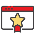 browser window with a gold star bookmark and a red tab