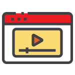 browser window with a video player displaying a play button